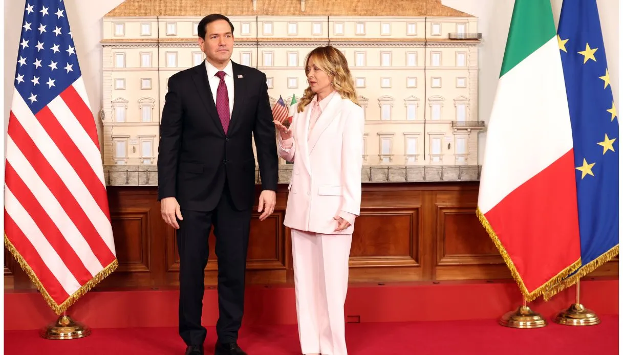 Giorgia Meloni ontmoet Marco Rubio