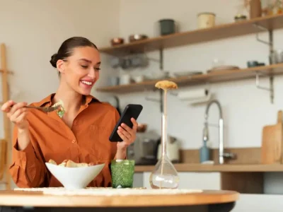 Eet jij terwijl je naar je smartphone kijkt? Wees voorzichtig waar je naar kijkt